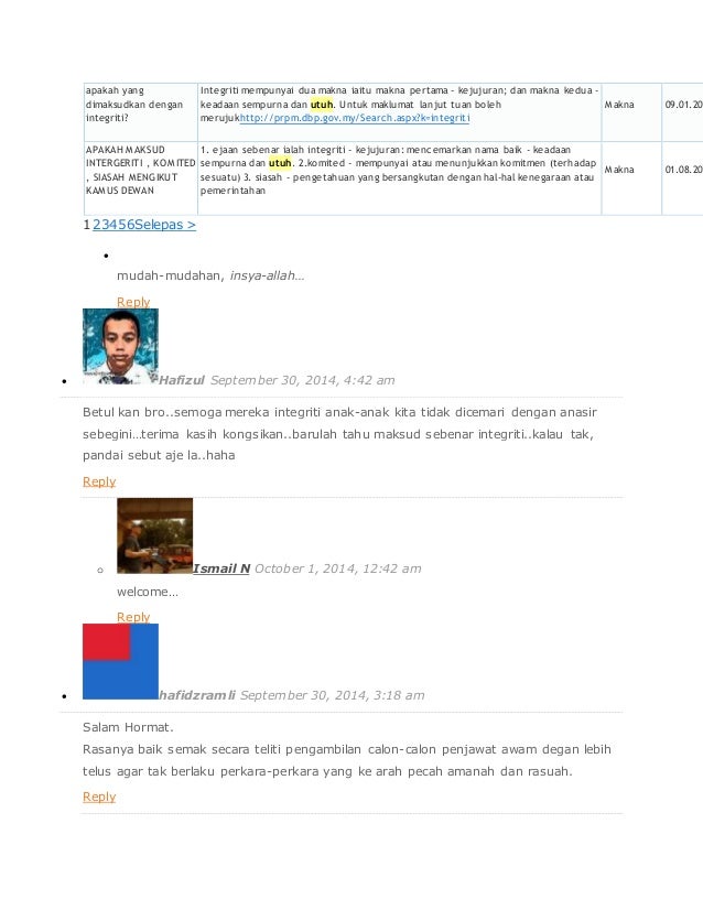 Internet Maksud Integriti Dan Perlaksanaannya