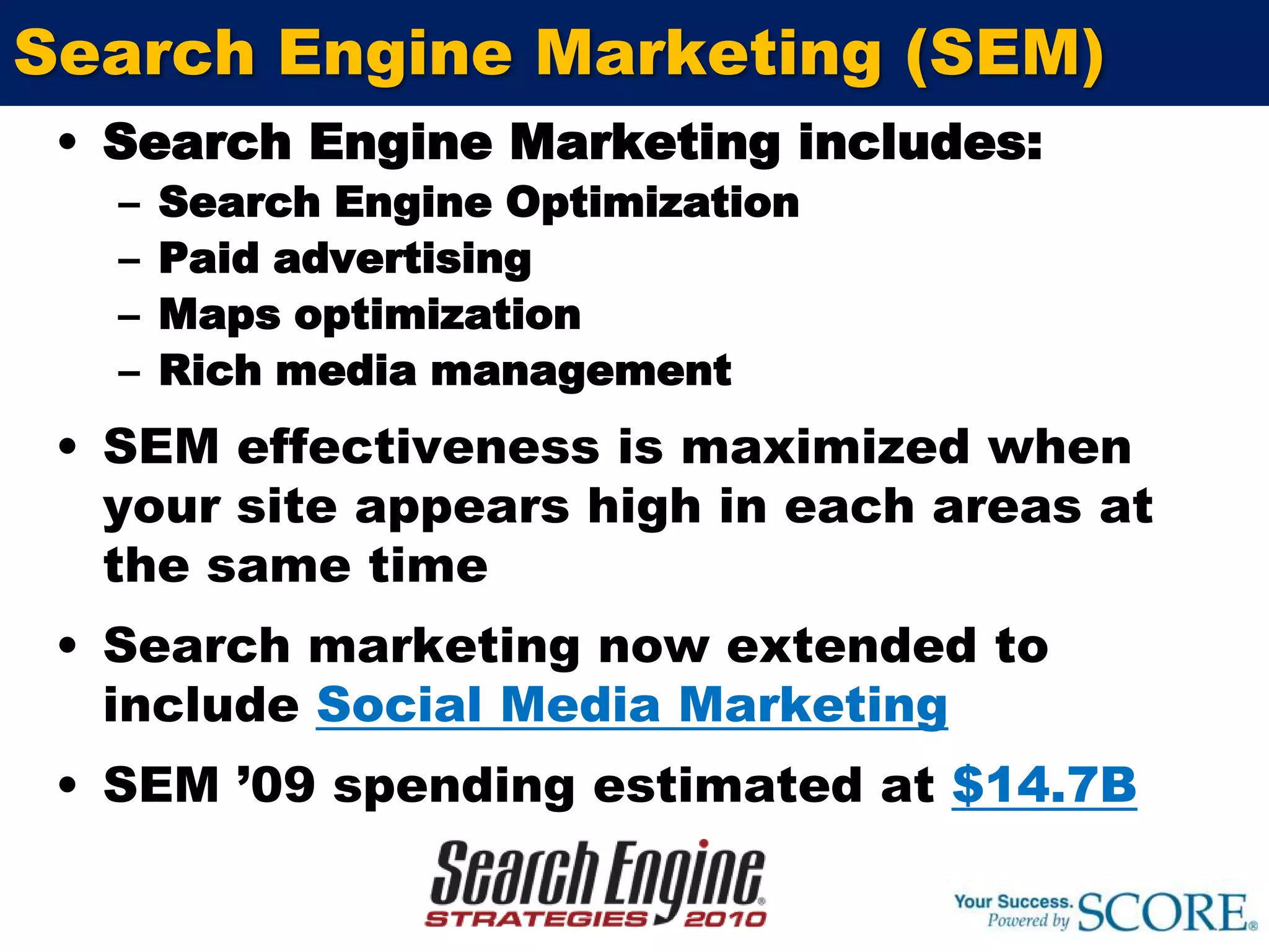 How to increase link popularityThe best place to start any linking strategy is with Web directoriesThe two biggest, by far, are Yahoo! and the Open Directory (used by Google)The long-term approach:Create first-rate contentLook for websites, ask them to link to youWrite articles and press releases