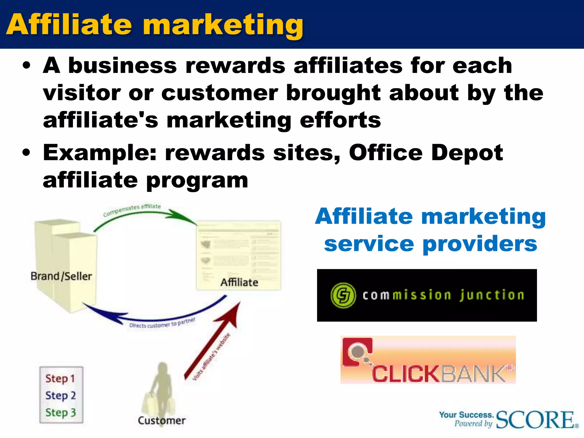 Key to great landing pagesSearch engines and other Web sites may point to whatever page they chooseEvery page on your site could therefore be a “lander”Key questions:What parts of your sites are mission-critical?Who is your landing page designed for?What is the desired conversion action?Web analytics can be used to:Find the pages that get the most trafficVerify they drive proportional conversionsSome claim 15-50% increase in profits