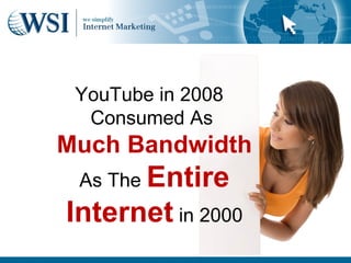 YouTube in 2008
  Consumed As
Much Bandwidth
 As The Entire
Internet in 2000
 