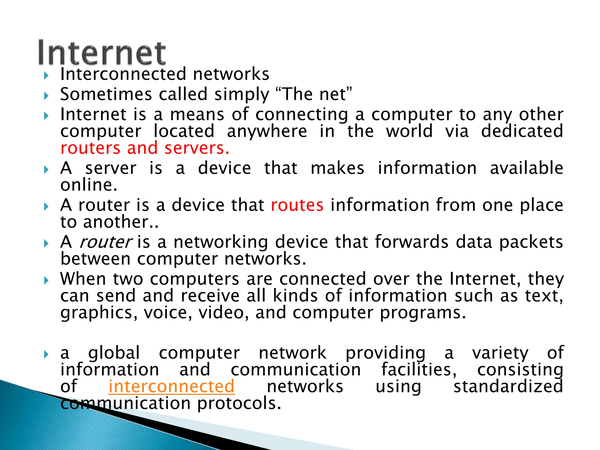 Internet, Meaning, Concept, Types and uses of internet in education.pptx