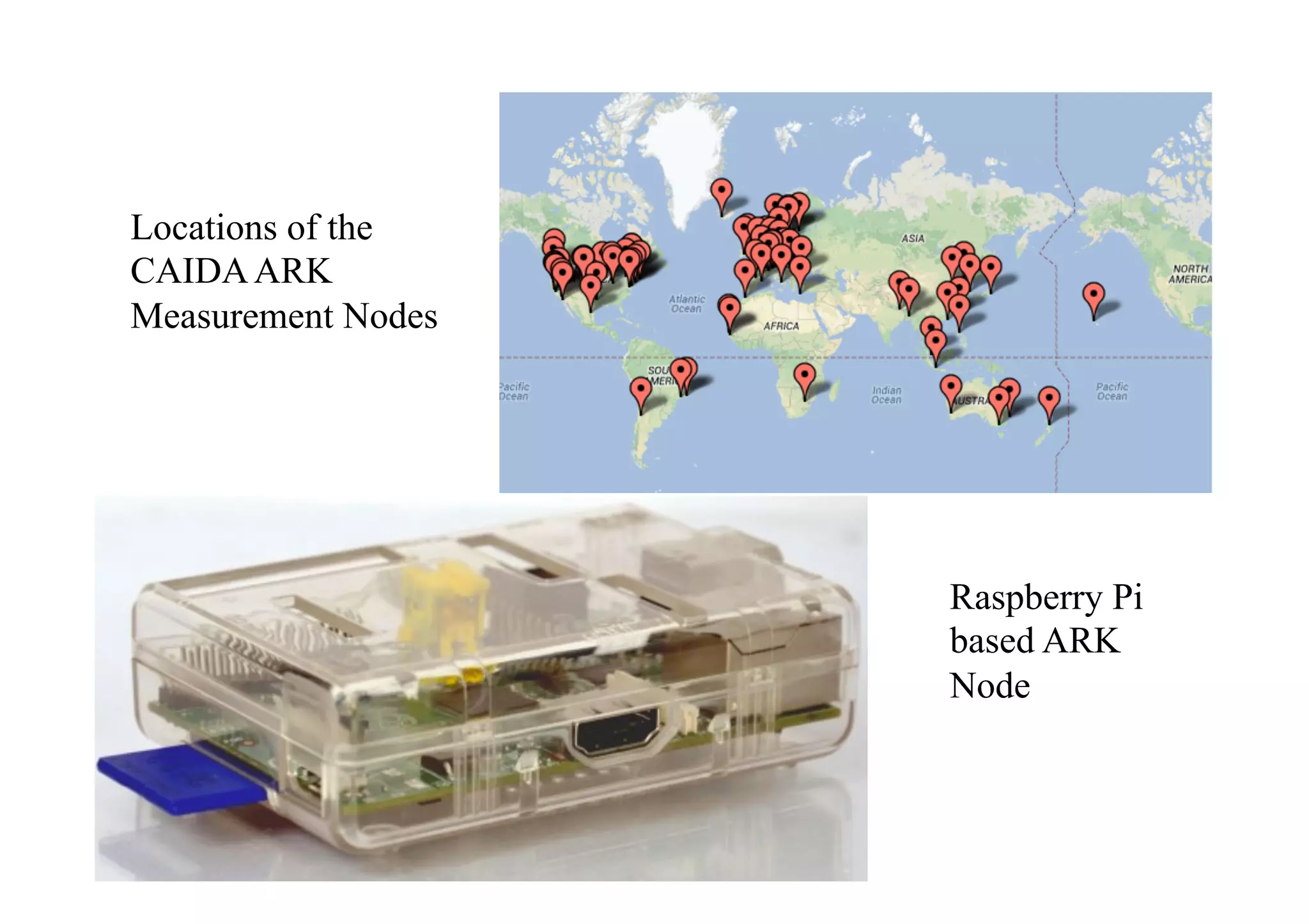 Locations of the
CAIDA ARK
Measurement Nodes

Raspberry Pi
based ARK
Node

 
