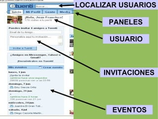 USUARIO INVITACIONES EVENTOS PANELES LOCALIZAR USUARIOS 