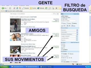 GENTE AMIGOS SUS MOVIMIENTOS FILTRO de BUSQUEDA 