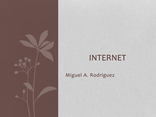 Miguel A. Rodriguez
INTERNET
 