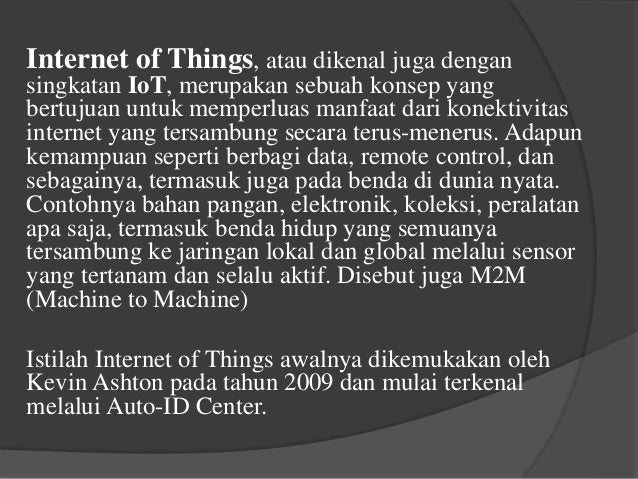 Penjelasan Singkat Internet of things