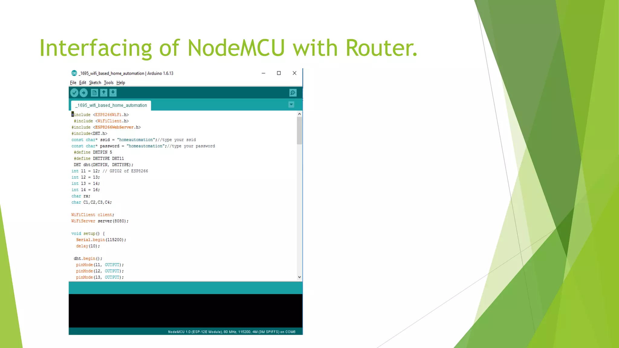 Interfacing of NodeMCU with Router. 