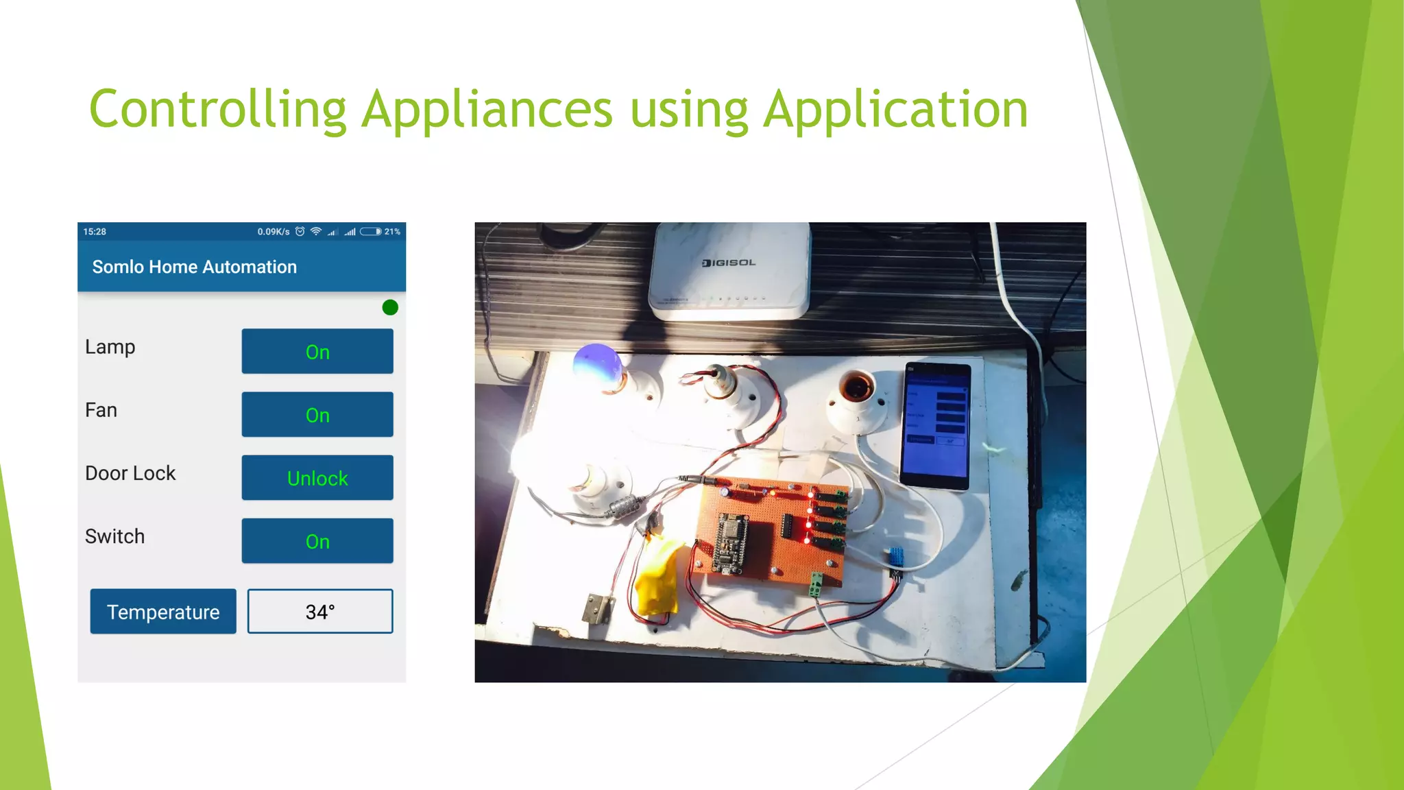Controlling Appliances using Application 