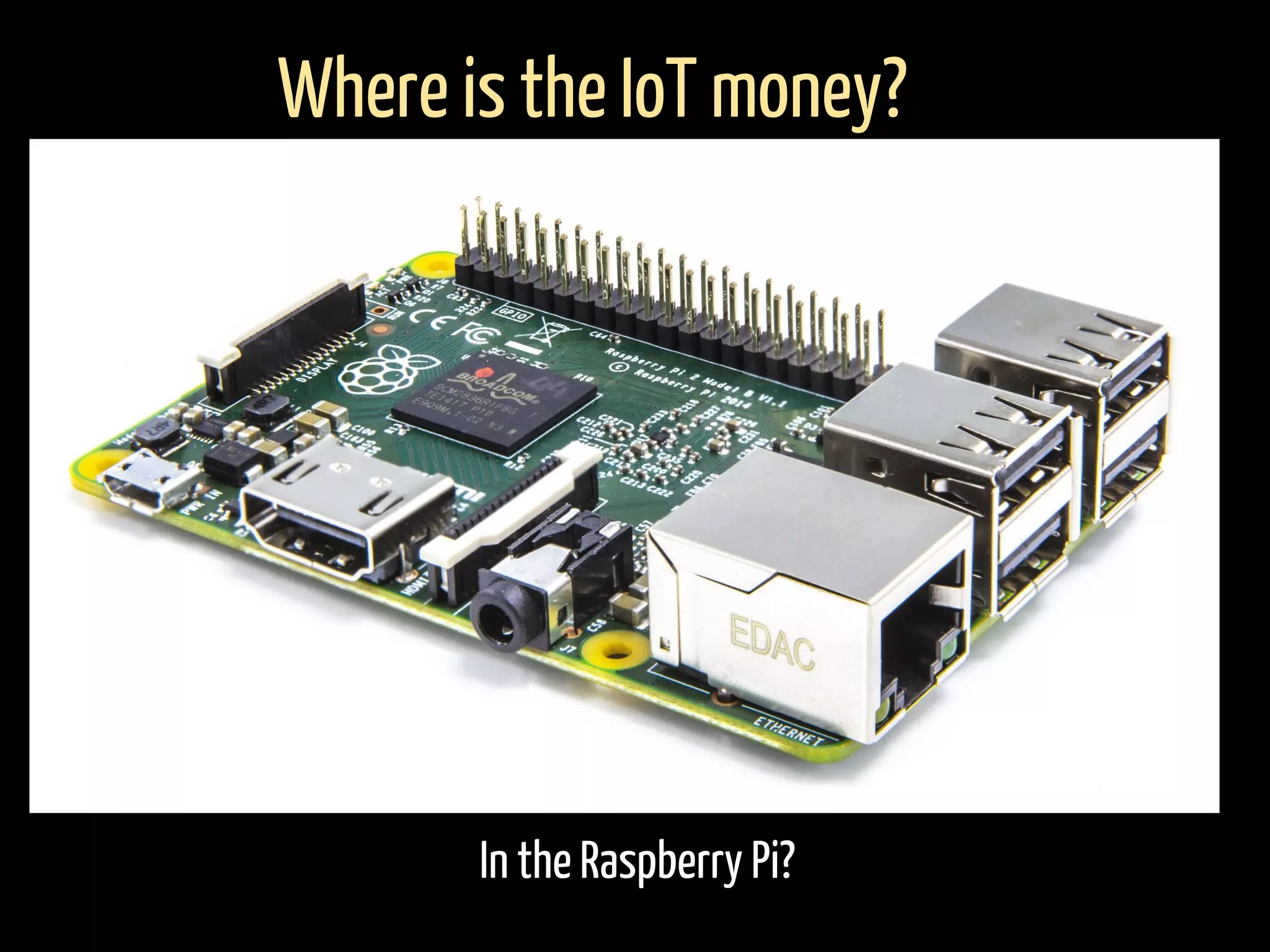 In the Raspberry Pi?
Where is the IoT money?
 