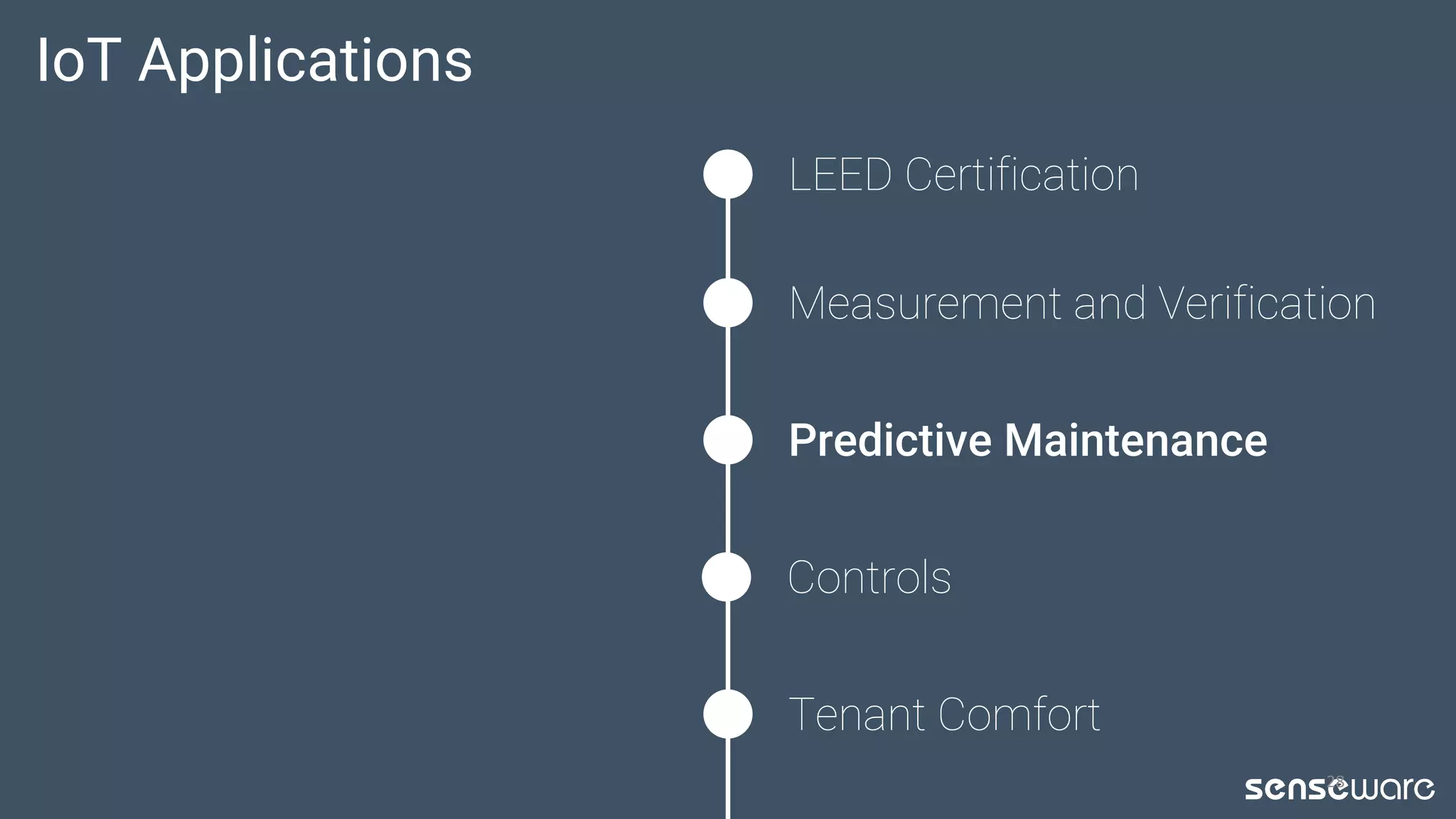 IoT Applications
Tenant Comfort
Measurement and Verification
LEED Certification
28
Predictive Maintenance
Controls
 