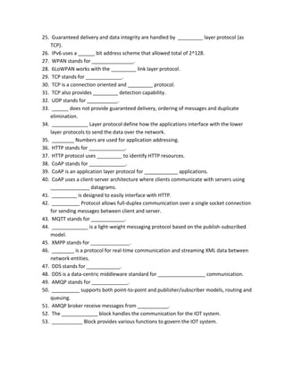 Internet of things Unit 1 one word | PDF
