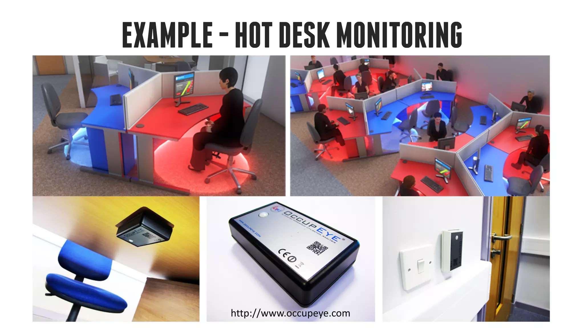 EXAMPLE-HOTDESKMONITORING
http://www.occupeye.com
 