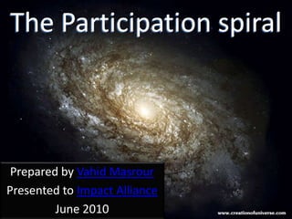 The Participation spiral
Prepared by Vahid Masrour
Presented to Impact Alliance
June 2010
 