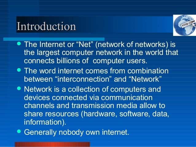 ppt presentation about internet