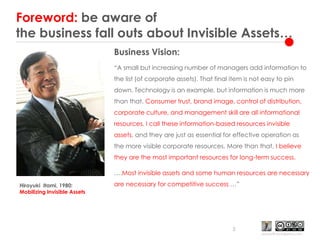 Foreword: be aware of the business falloutsaboutInvisibleAssets…<br />5<br />Business Vision:<br />“A small but increasing...