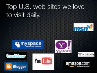 Top U.S. web sites we love
to visit daily.
 