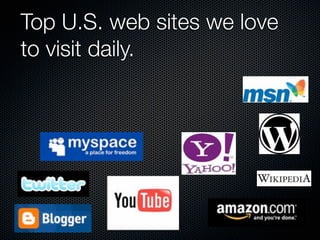 Top U.S. web sites we love
to visit daily.
 