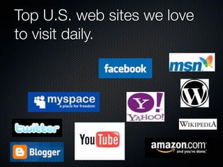 Top U.S. web sites we love
to visit daily.
 