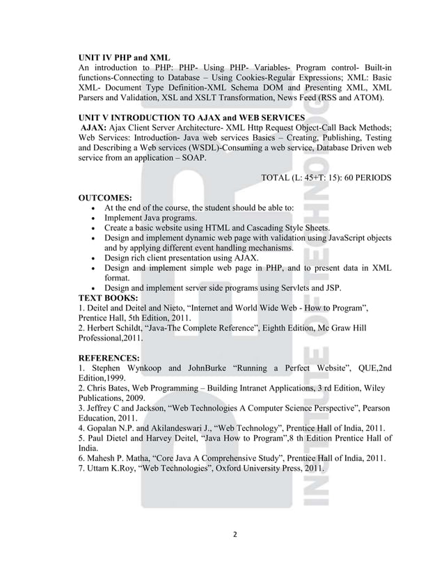 CS6501 - Internet programming | PDF