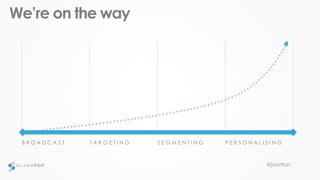 @jwatton
We’re on the way
B R O A D C A S T T A R G E T I N G S E G M E N T I N G P E R S O N A L I S I N G
 