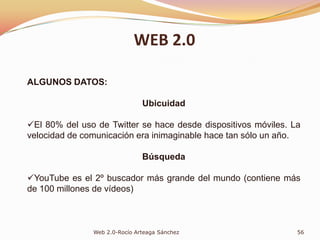 TIPO DE USUARIOS QUE HAY EN LAS REDES SOCIALES ¿Quiénes somos nosotros?Estudio TheCocktailAnalysis 2010Los activosLos cotillasLos comentaristasLos pasivosLos boicoteadores42Web 2.0-Rocío Arteaga SánchezWEB 2.0