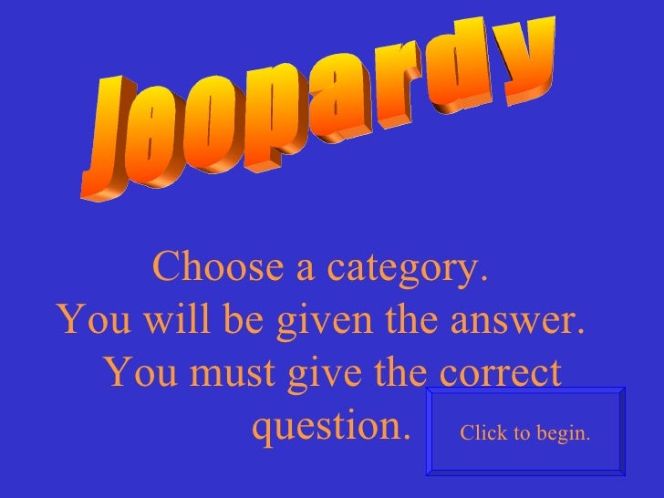 Safety Jeopardy Game