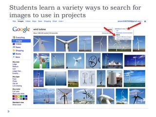 Students learn a variety ways to search for images to use in projects