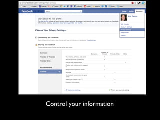 Control your information
 