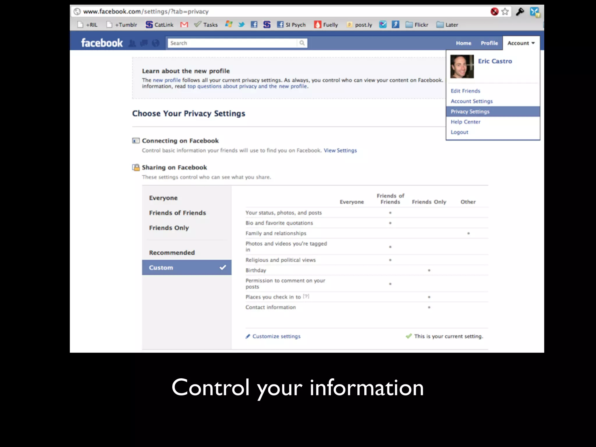 Control your information
 