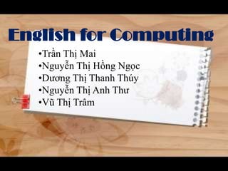 English for Computing ,[object Object]