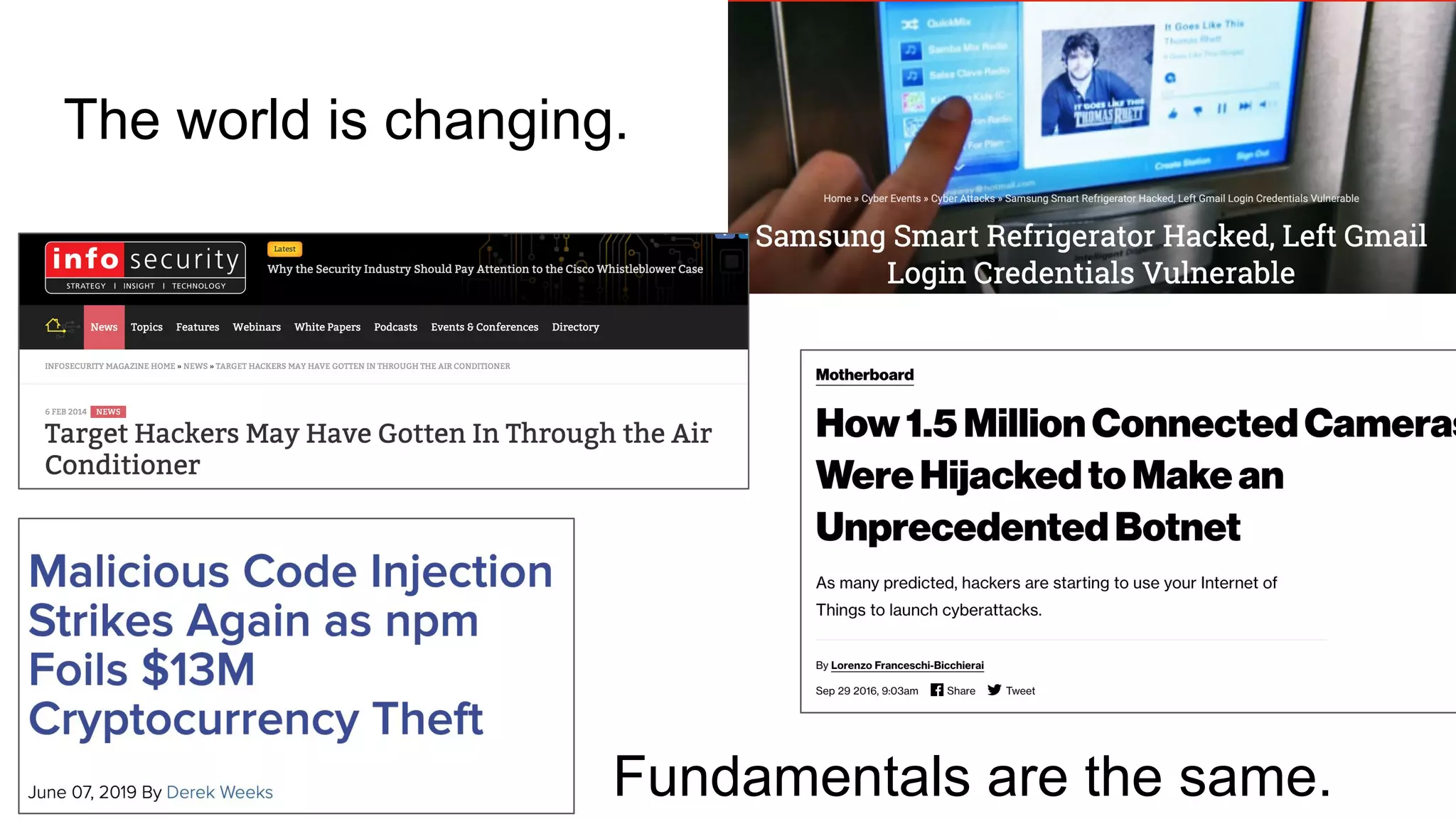 The world is changing.
Fundamentals are the same.
 