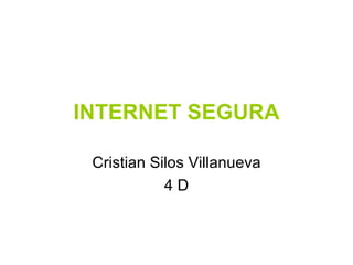 INTERNET SEGURA Cristian Silos Villanueva 4 D 