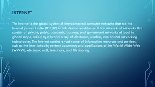 Internet Information Systems Comprehensive Overview of Internet Services and Technologies | PPTX