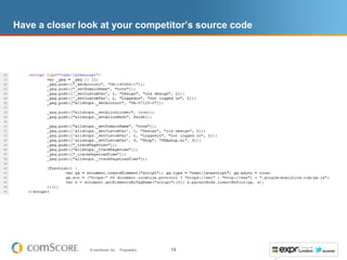 Have a closer look at your competitor’s source code




                © comScore, Inc.   Proprietary.   14
 