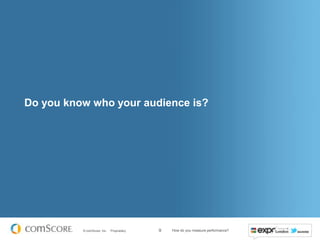 Do you know who your audience is?




          © comScore, Inc.   Proprietary.   9   How do you measure performance?
 