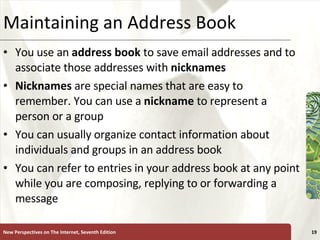 Using Address Book Tutorial 2 - Basic Communication on the Internet: Email | PPT