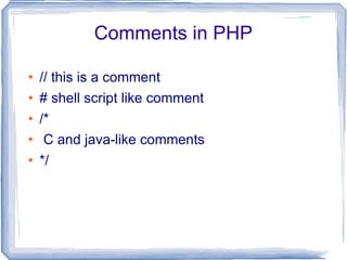 If u have root previllages In /etc/httpd/conf/httpd.conf check for DocumentRoot Generally DocumentRoot is /var/www/html Put the first.php file in /var/www/html dir Set permission of first.php as o+rx Run in browser as http://localhost/first.php 