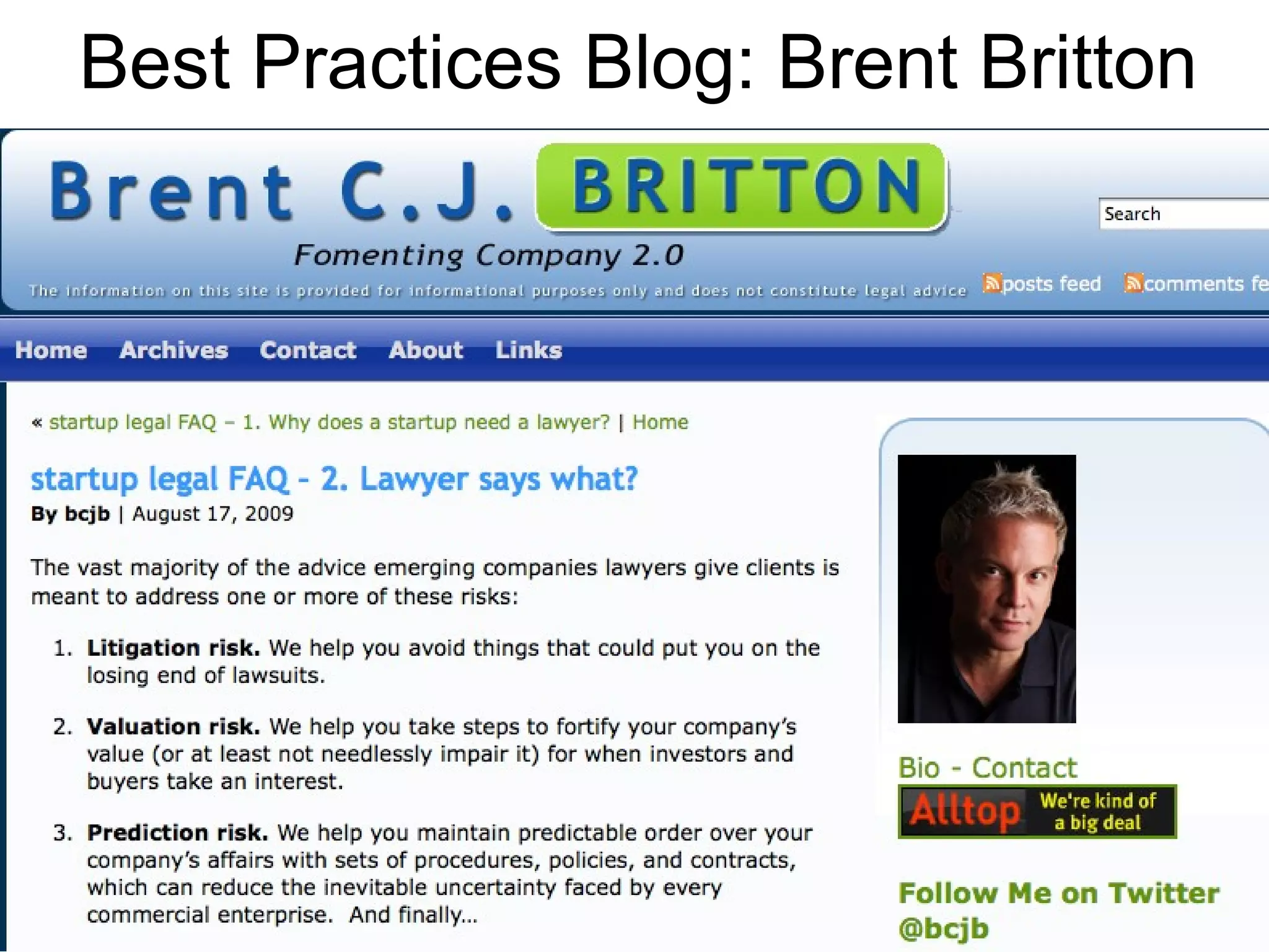 Best Practices Blog: Brent Britton 