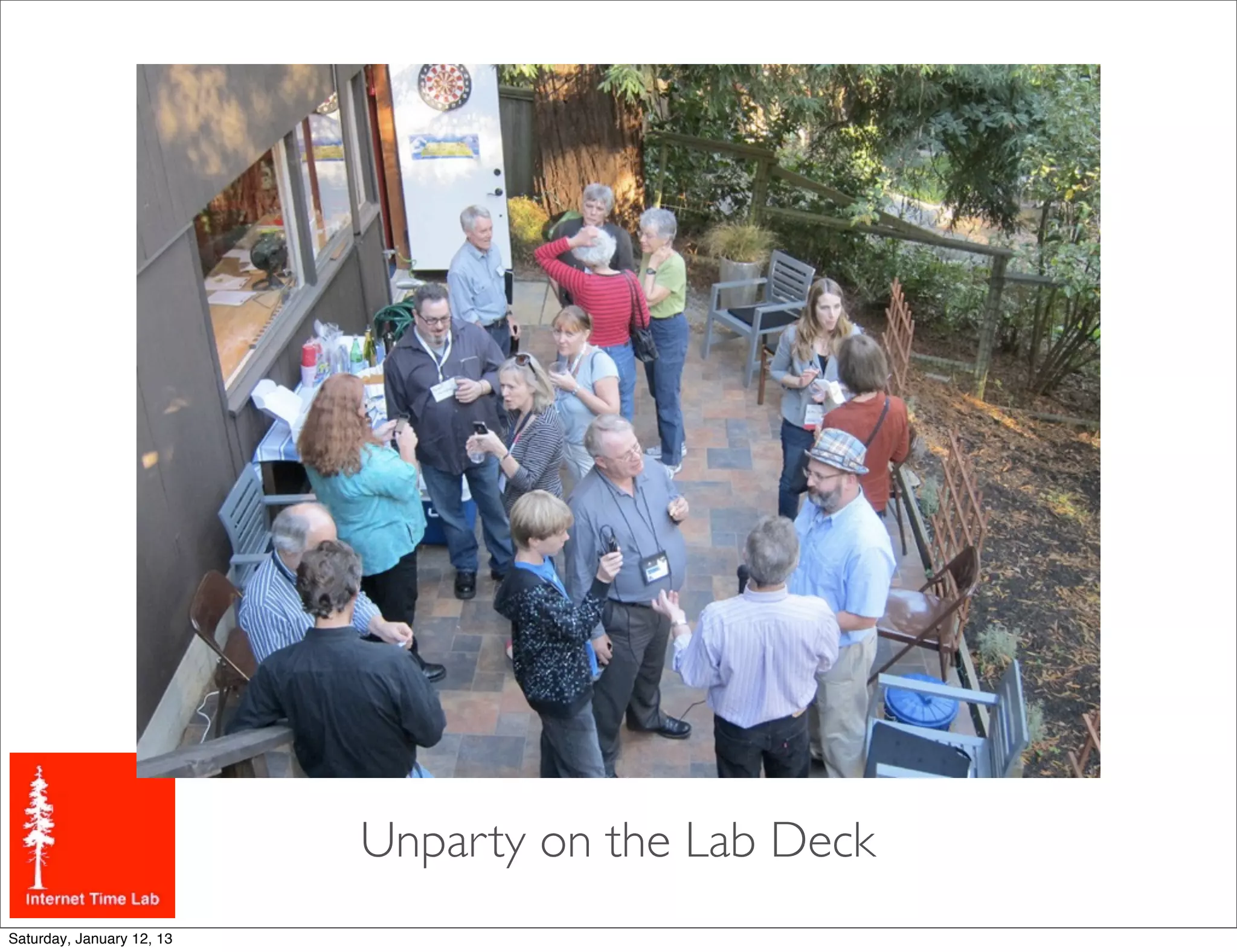 Unparty on the Lab Deck
Saturday, January 12, 13
 