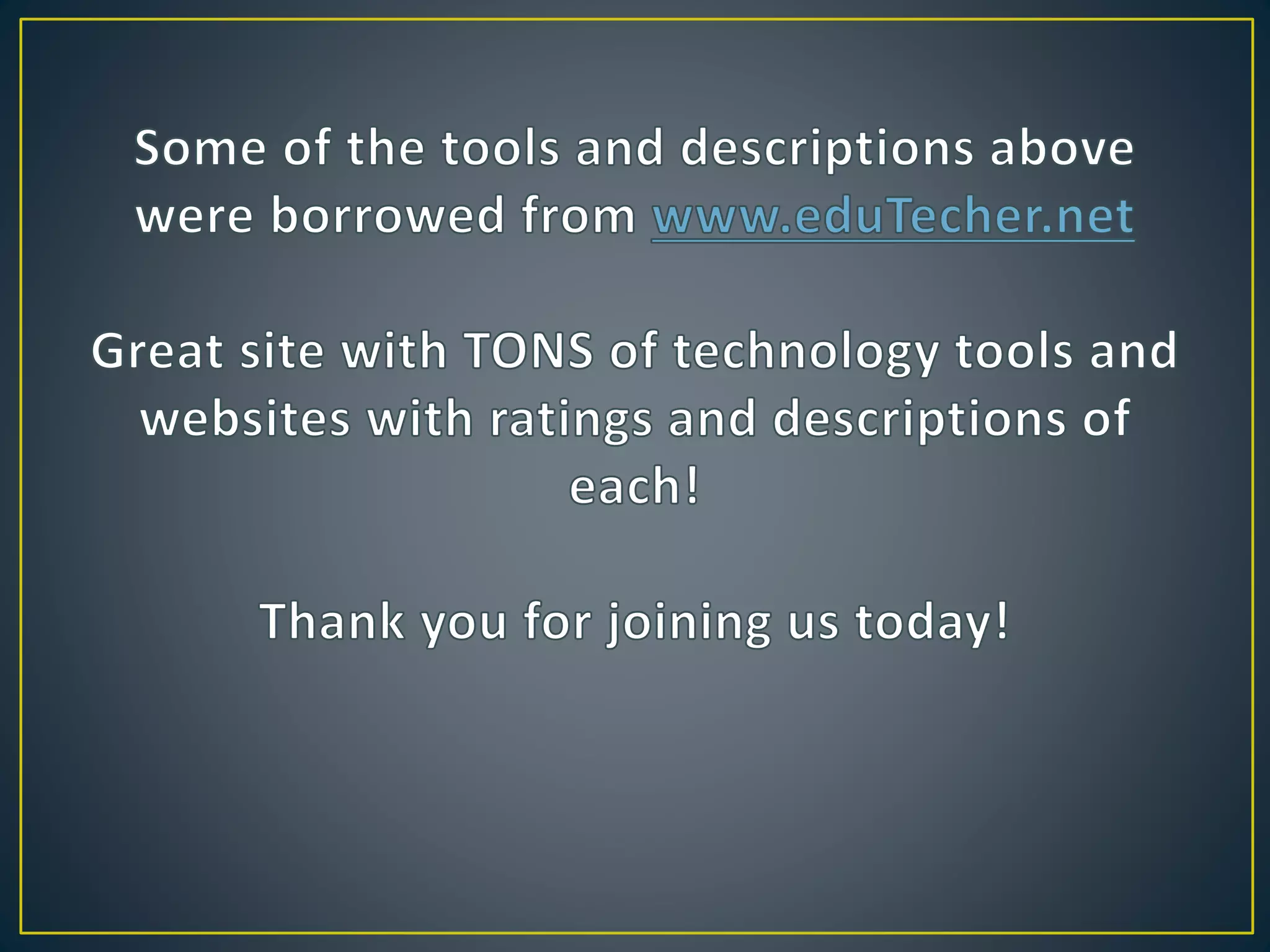 Internet tools presentation