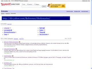 http://dir.yahoo.com/Reference/Dictionaries/   