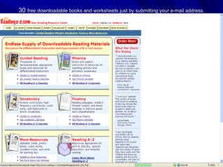 30  free downloadable books and worksheets just by submitting your e-mail address. 