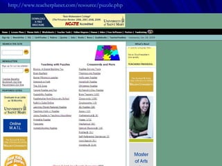 http://www.teacherplanet.com/resource/puzzle.php   
