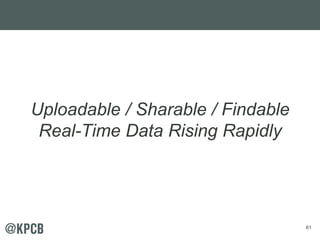 61
Uploadable / Sharable / Findable
Real-Time Data Rising Rapidly
 