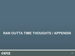 145
RAN OUTTA TIME THOUGHTS / APPENDIX
145
 