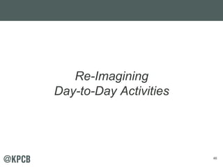 46 
Re-Imagining 
Day-to-Day Activities 
 