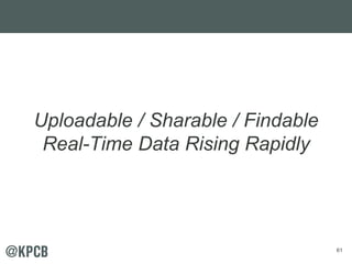 61 
Uploadable / Sharable / Findable 
Real-Time Data Rising Rapidly 
 