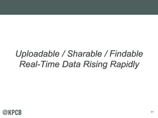 61
Uploadable / Sharable / Findable
Real-Time Data Rising Rapidly
 
