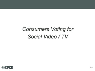 115
Consumers Voting for
Social Video / TV
 
