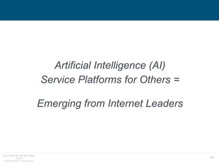 198
Artificial Intelligence (AI)
Service Platforms for Others =
Emerging from Internet Leaders
 
